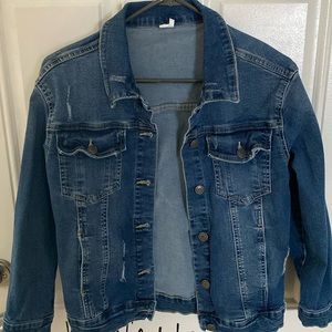 Girls distressed jean jacket